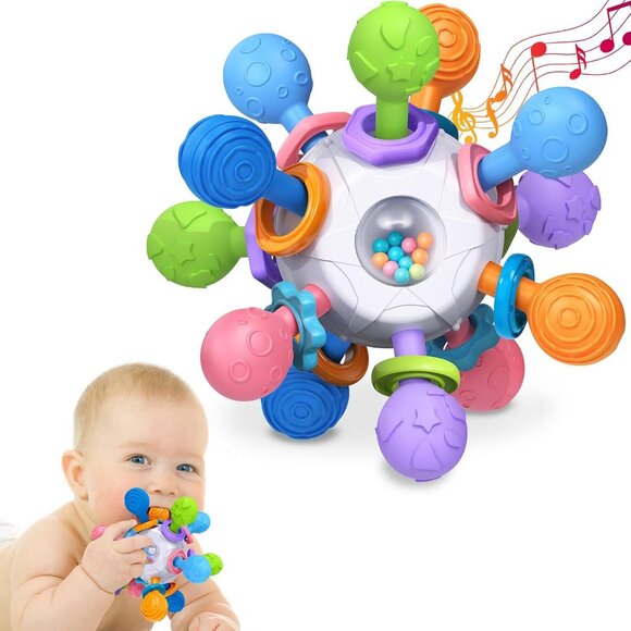 Baby Teething Toys for 0-6 6-12 Months Ages Newborn Infant Sensory Toys - Picture 1 of 6